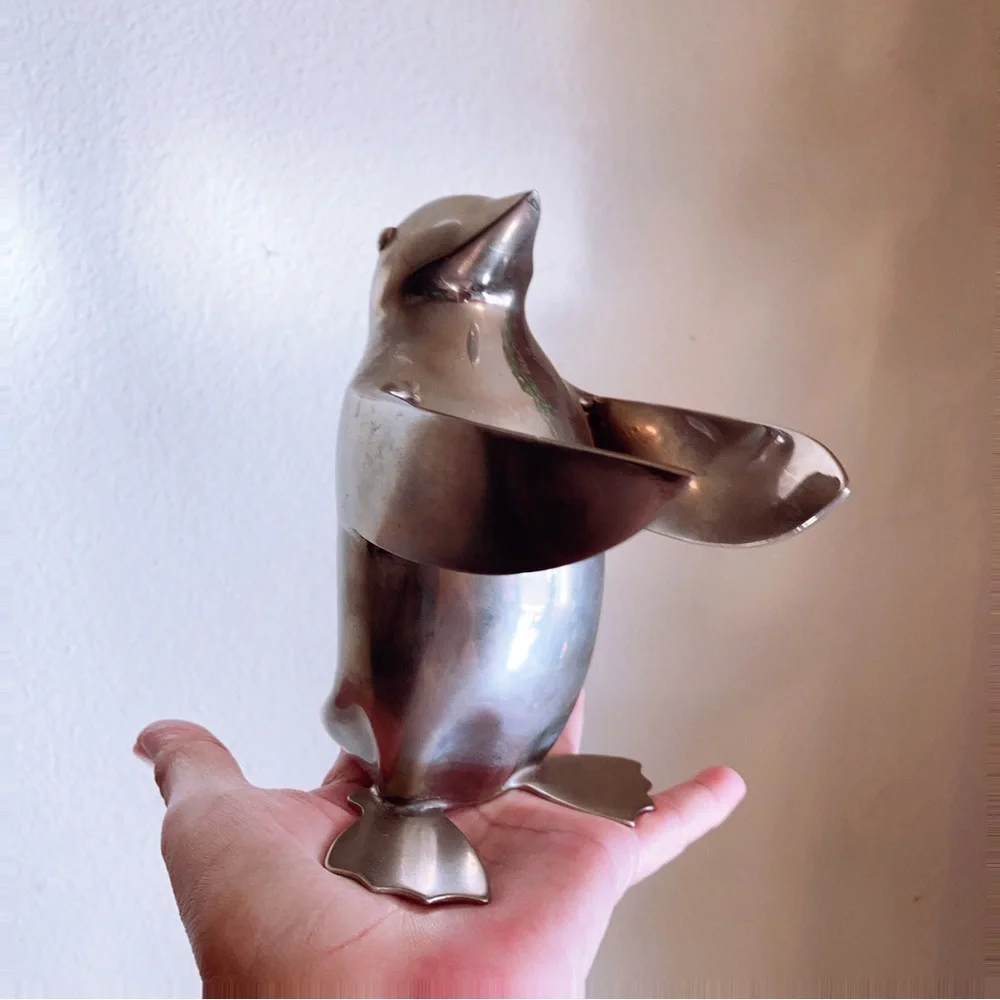Restoration Hardware Silver Penguin Candle Holder